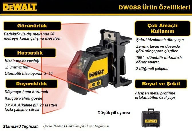 DEWALT DW088K LAZER DİSTOMAT