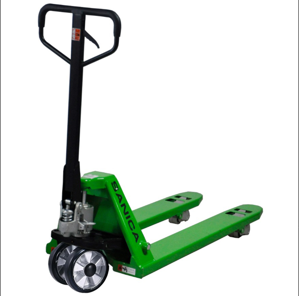 Sanica 2500kg Kapasiteli 800mm Kauçuk Tekerlekli Manuel Transpalet