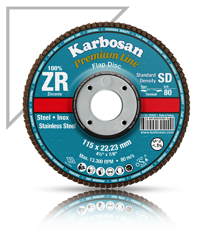 Karbosan Zirkonyum Flap Disk 125 x 22.23