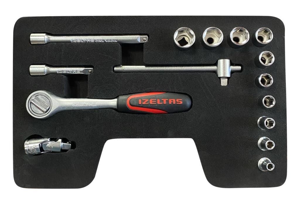 İzeltaş 1/4'' Altı Köşe Lokma Anahtar Takımı 15 Parça (Kutusuz)