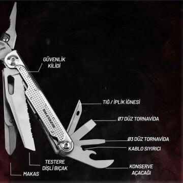 İzeltaş Multi Tool Pro 15 Fonksiyonlu Çok Amaçlı Çakı