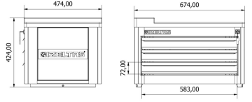 İzeltaş Pro Seri 3 Çekmeceli Dolap Üstü Dolap