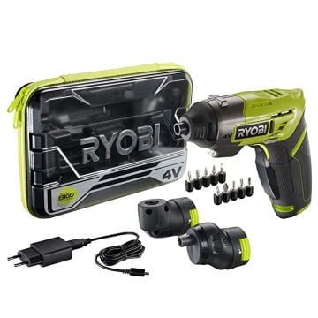 RYOBI ERG0-A2 Akülü Tornavida - 4V (Lion) Köşe + Ofset Başlık Setli 1.5 Ah
