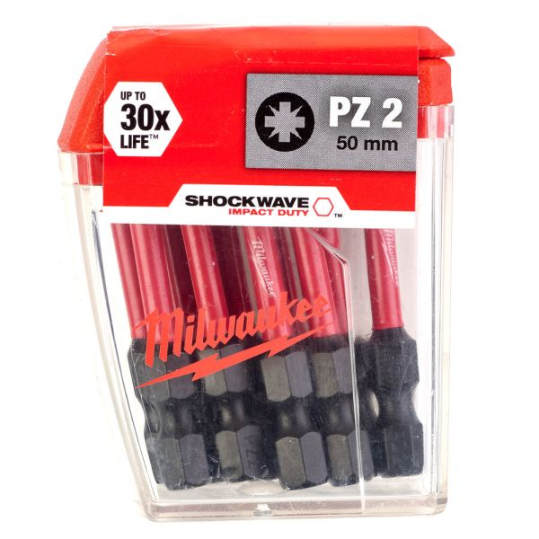 Milwaukee PZ2 50mm 10lu Paket Bits Uç Shockwave