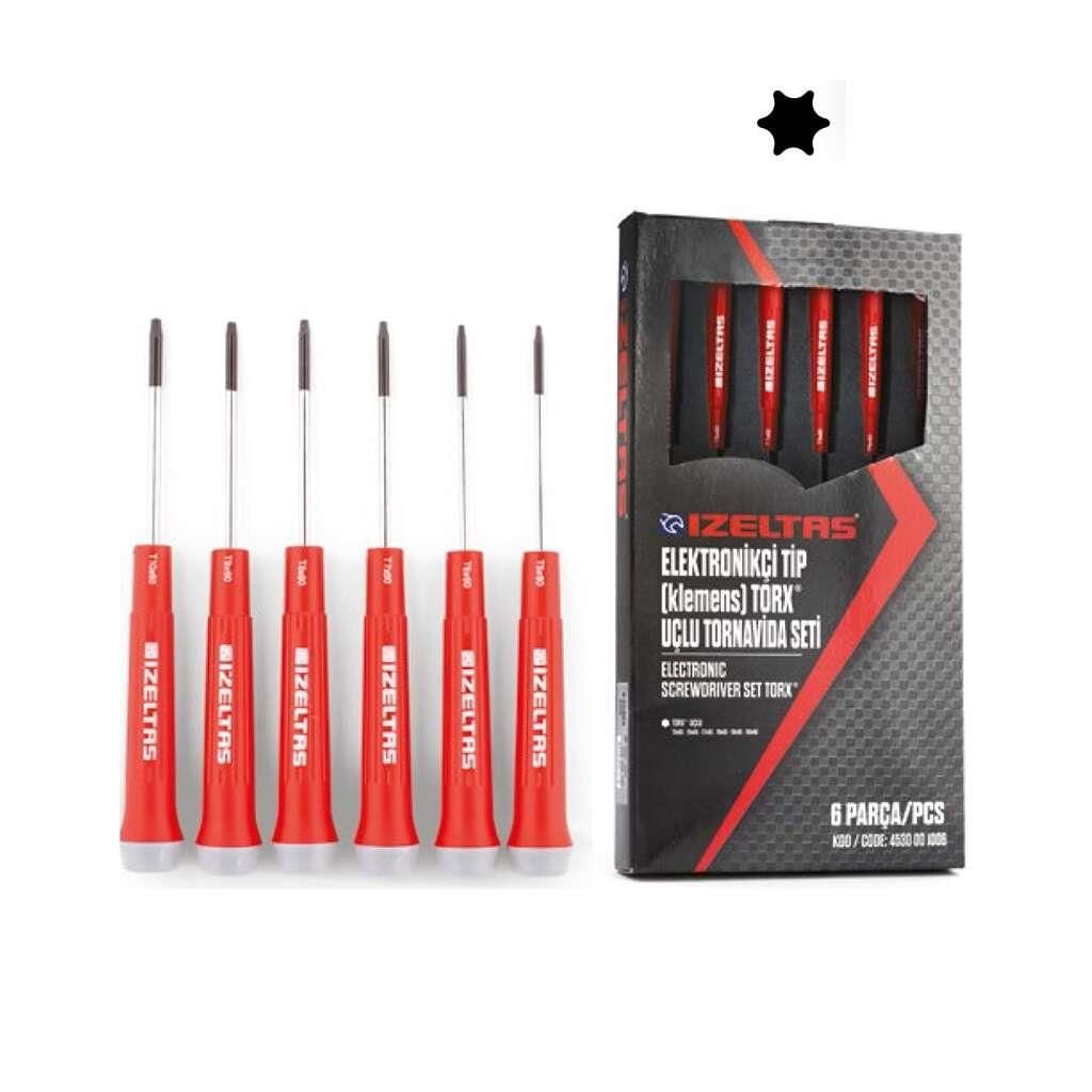 İzeltaş Klemens Torx Uçlu Tornavida Seti 6 Parça 4530001006