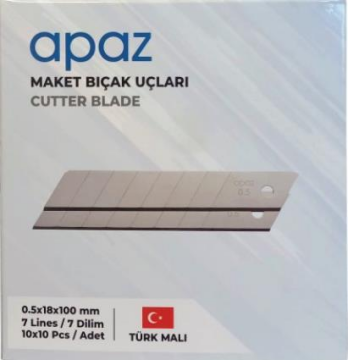 Apaz Maket Bıçağı Yedeği 18 mm (100'lü paket)