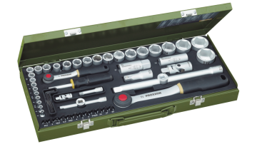 Proxxon 23040 1/4˝ & 1/2˝ Cırcırlı Kollu 56 Parçalı Lokma ve Bits Takımı
