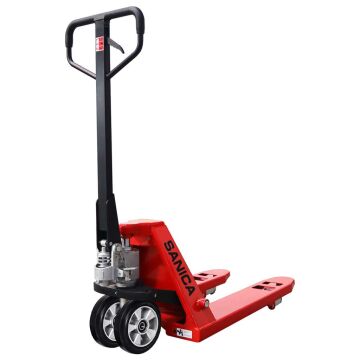 Sanica 3000kg Kapasiteli 1220mm Kauçuk Tekerlekli Manuel Transpalet