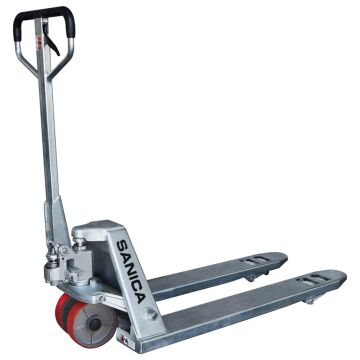 Sanica 2500kg Kapasiteli 1800mm Poliüretan Tekerlekli Manuel Galvaniz Transpalet