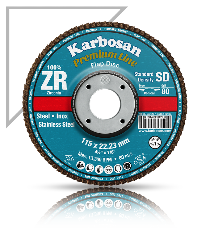 Karbosan Zirkonyum Flap Disk 125 x 22.23