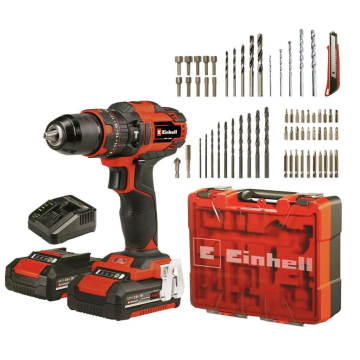 Einhell Akülü Darbeli Matkap TE-CD 18/40 Li-i +64 (2x2,0Ah) 64 Parça Aksesuar Kiti