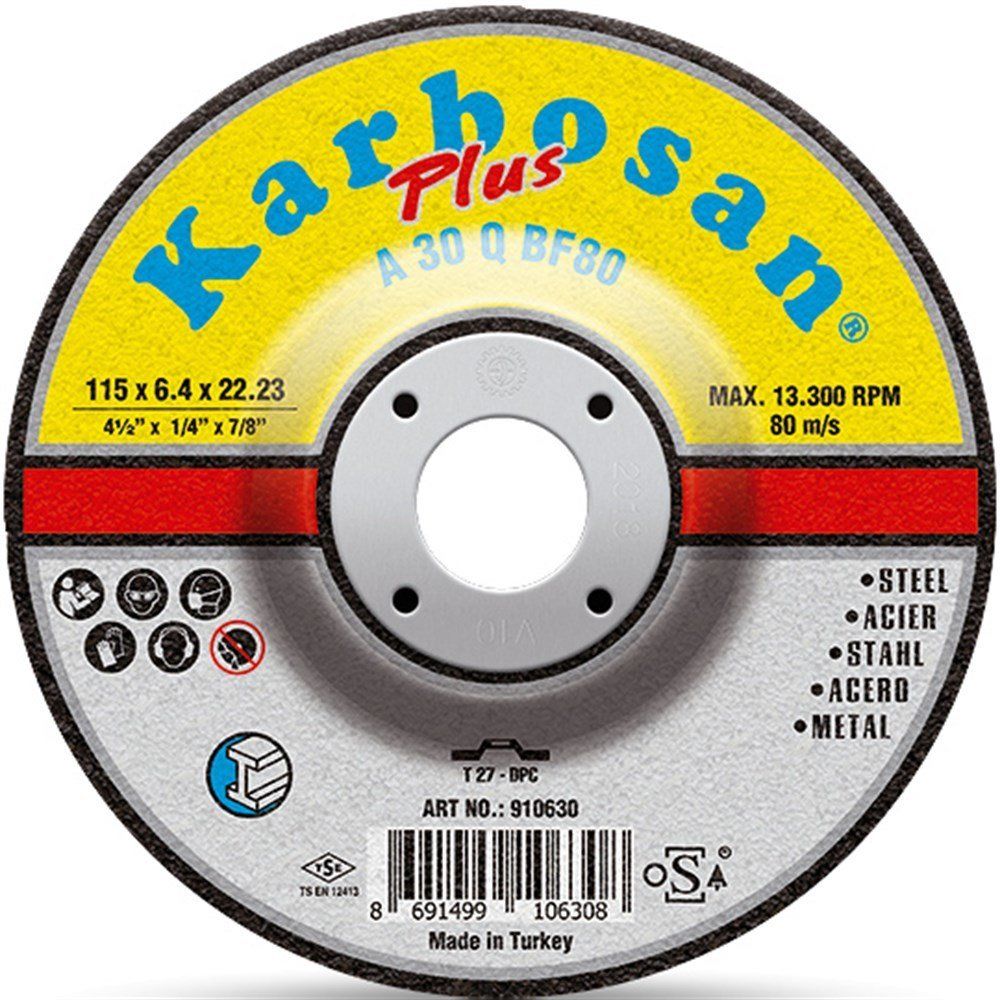 Karbosan Endüstriyel Metal Plus Taşlama Diski 180 x 8.0 x 22.23