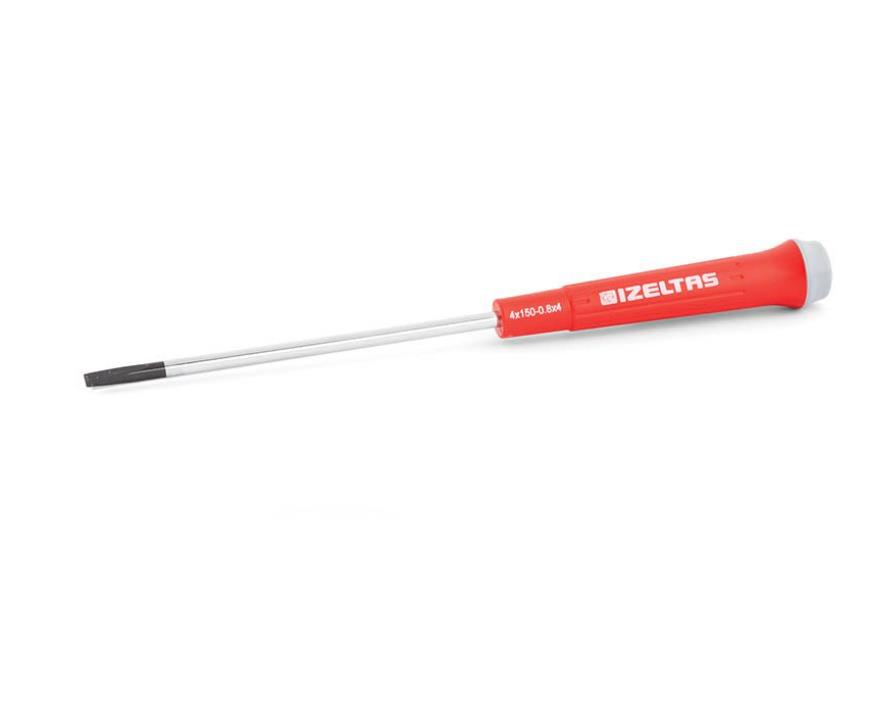 İzeltaş Elektronikçi Tip Klemens Düz Uçlu Tornavida 4x150