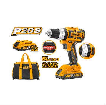 İngco CIDLI20608 Li-ion Kömürsüz Motor Matkap 10 MM 20V 2.0Ah