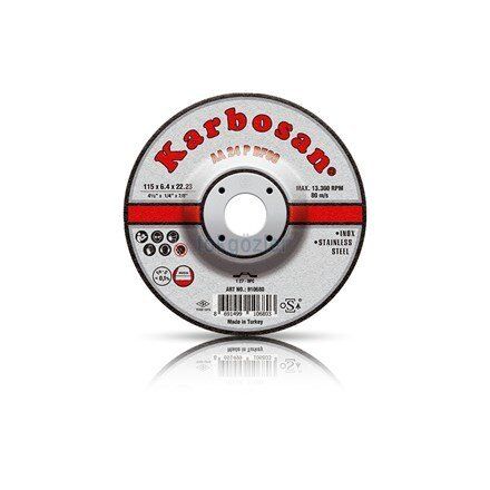 Karbosan Paslanmaz Çelik (Inox) Taşlama Diski	125 x 6.4 x 22.23