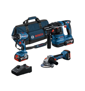 Bosch 0615A5007L GSR 18V-45 + GWS 18V-8 + GBH 18V-22 Üç Akülü 4 Ah Kombo Set