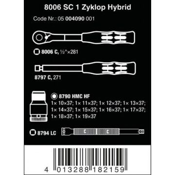 Wera 8006 SC 1 Zyklop Hybrid Cırcır Seti