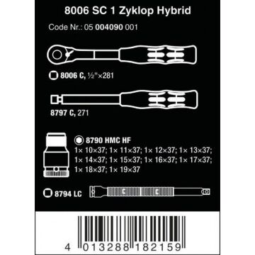 Wera 8006 SC 1 Zyklop Hybrid Cırcır Seti