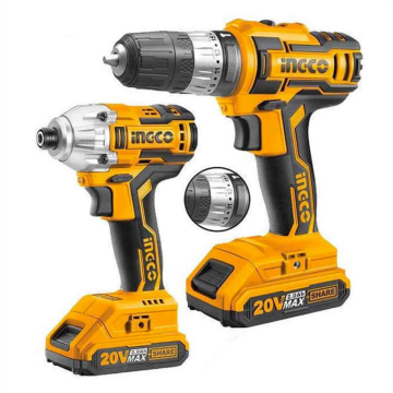 İngco CKLI2006 Li-ion Akülü 2 li Kombo Set Matkap ve Vidalama 20V 2.0Ah