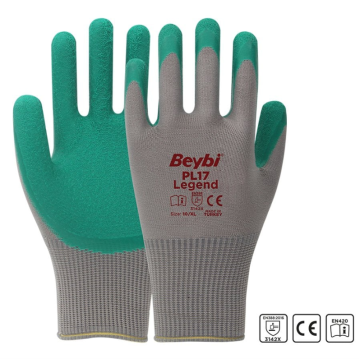 Beybi PL 17 Legend Yüksek Kaliteli Polyester Örme Lateks Kaplı Eldiven 1 Koli(144 Adet)