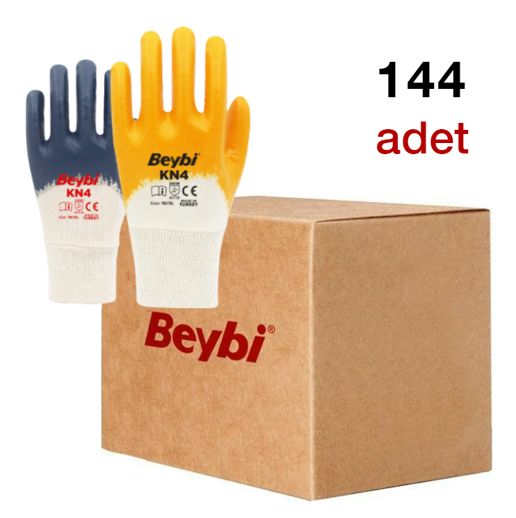 Beybi Kn4 Pamuk Astarlı Nitril Eldiven 1 Koli  (144 Adet)