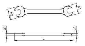 İzeltaş İki Ağız Anahtar Kısa Boy 24x26 mm