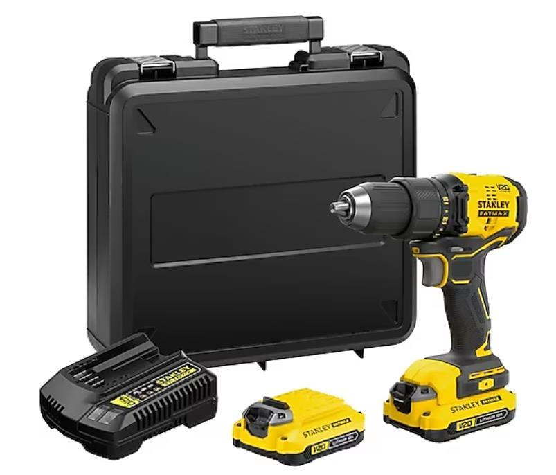 Stanley SBD710C2K 18V 1.5AH V20 Lityum Çift Akülü Kömürsüz Darbesiz Matkap