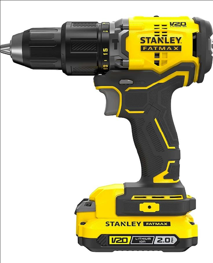 Stanley SBD715D2K 18V 2.0AH V20 Lityum Çift Akülü Kömürsüz Darbeli Matkap
