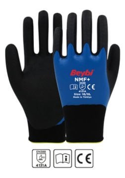 Beybi NMF Plus Nitril Kaplı Polyester İş Eldiveni