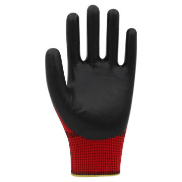 Beybi PN5 Kırmızı Polyester Örme Nitril Eldiven