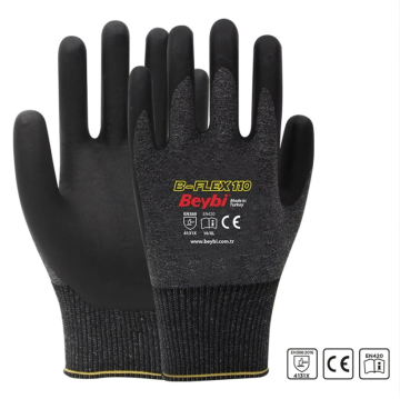 Beybi B-FLEX 110 Nitril Kaplı Likralı Örme Eldiven 1 Koli (144 Adet)