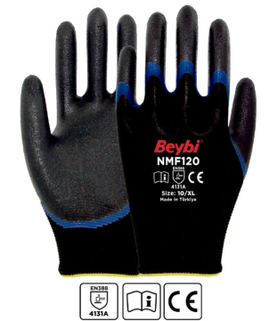 NMF120 Mikro Köpük Nitril Kaplı Polyester Örgü Eldiven 1 Koli (144 Adet)