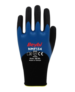 NMF134 Mikro Köpük Nitril Kaplı Polyester Örgü Eldiven 1 Koli (144 Adet) No:9