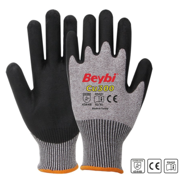 Beybi Cu300 Poliüretan Kaplı Kesilmeye Dirençli Eldiven 1 Koli (24 Adet)