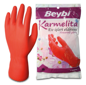 Beybi Karmelita Lateks İş Eldiveni 1 Koli ( 200 Adet)