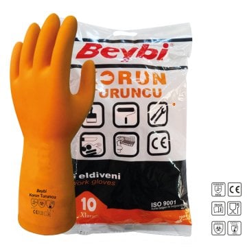 Beybi Korun Turuncu Lateks İş Eldiveni