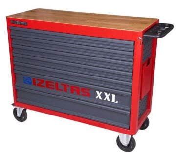 İzeltaş Takım Dolabı Ahşap Üst Tablalı XXL (7 Çekmeceli)