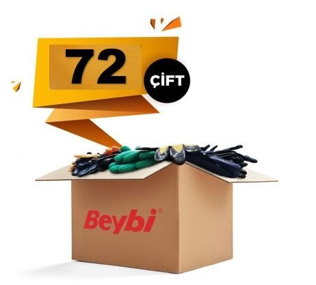 Beybi Korun Uzun Siyah Tırtıklı 60 Lateks Crinkle Eldiven 1 KOLİ ( 72 Adet )