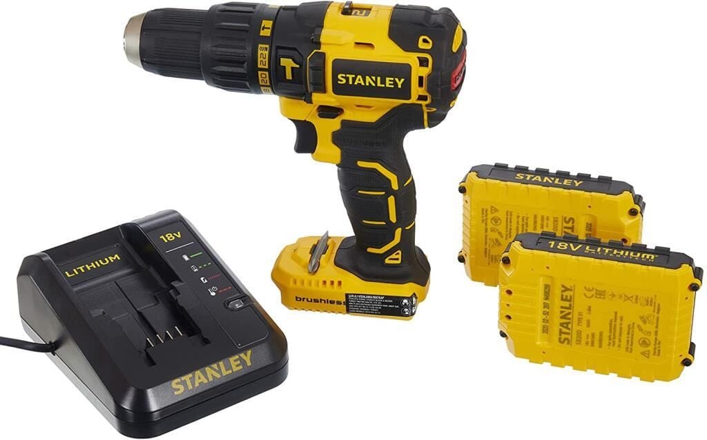 Stanley SBH20D2K 18Volt/2Ah Li-Ion Kömürsüz Çift Akülü Profesyonel Darbeli Matkap