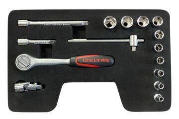 İzeltaş 1/4'' Altı Köşe Lokma Anahtar Takımı 15 Parça (Kutusuz)