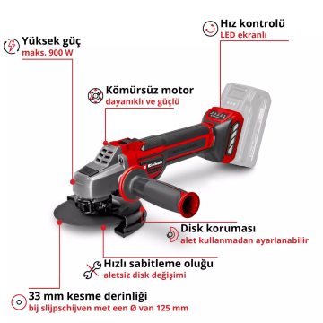 Einhell TP-AG 18/125 CE Q Li - Solo PROFESSIONAL Akülü Avuç Taşlama