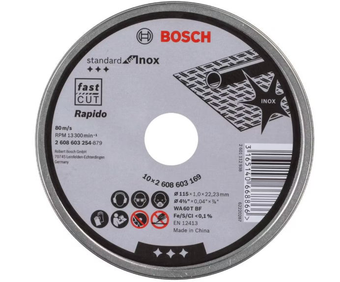 Bosch  2608603254 SDInox Rap.Kesme Taşı 115*1,0 mm10'lu