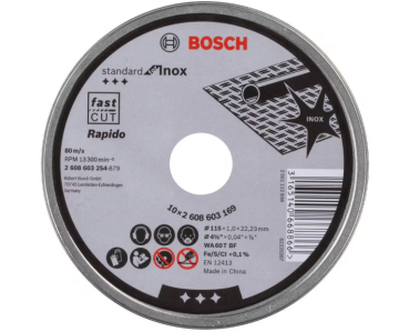 Bosch  2608603254 SDInox Rap.Kesme Taşı 115*1,0 mm10'lu