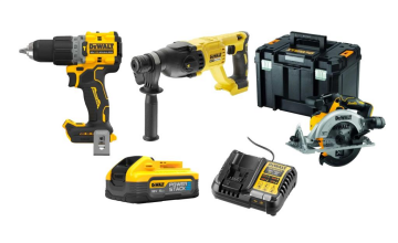 Dewalt DCD805NT & Dewalt DCH133NT & Dewalt DCS565NT & Dewalt DCB1104 & Dewalt DCBP518 Powerstack Set