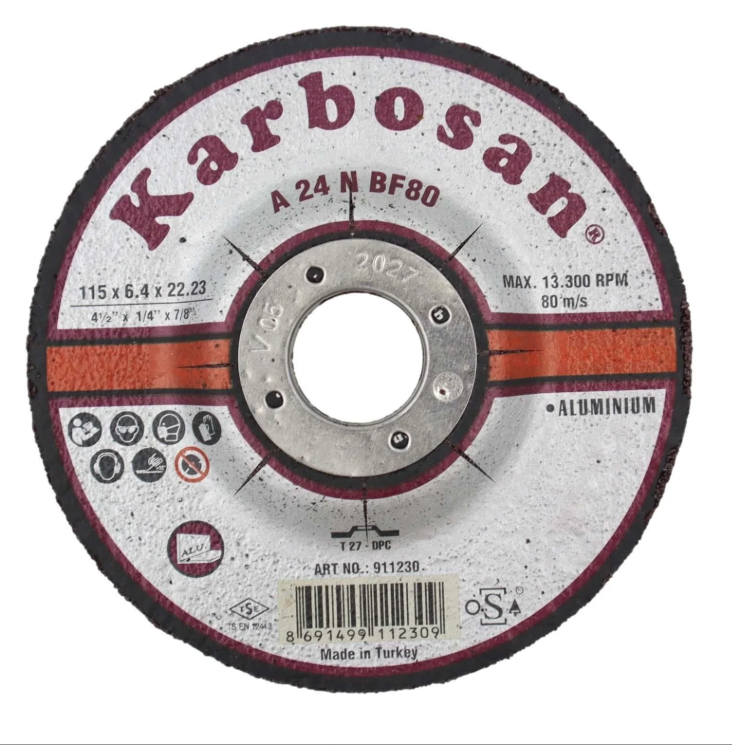Karbosan Alüminyum Taşlama Diski 115 x 6.4 x 22.2