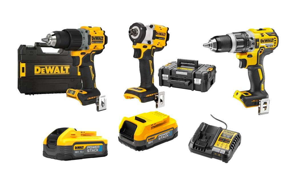 Dewalt DCD805NT & Dewalt DCH133NT & Dewalt DCF922NT & Dewalt DCB1104 & Dewalt DCBP518 & Dewalt DCBP034 Powerstack Set