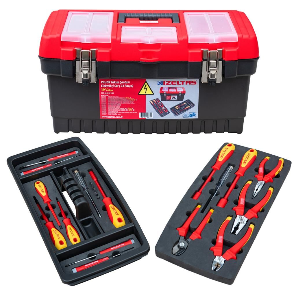 İzeltaş 8440 23 Parça Elektrikçi Set Plastik Takım Çantası