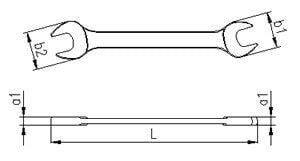 İzeltaş İki Ağız Anahtar Kısa Boy 13x17 mm