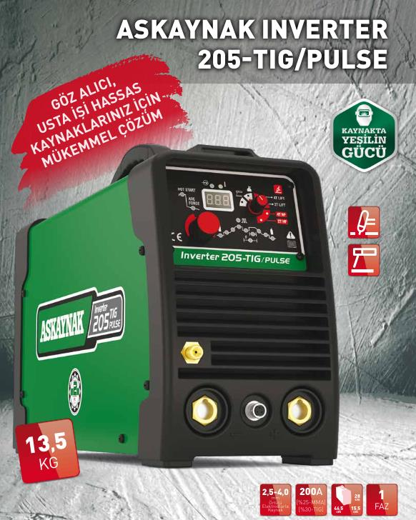 Askaynak Inverter 205 - TIG/PULSE Kaynak Makinesi