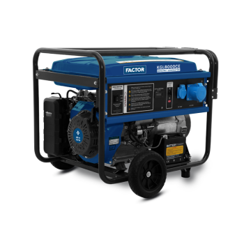Factor KGL8000CE 8.1 KVA Benzinli İpli-Marşlı Monofaze Jeneretör